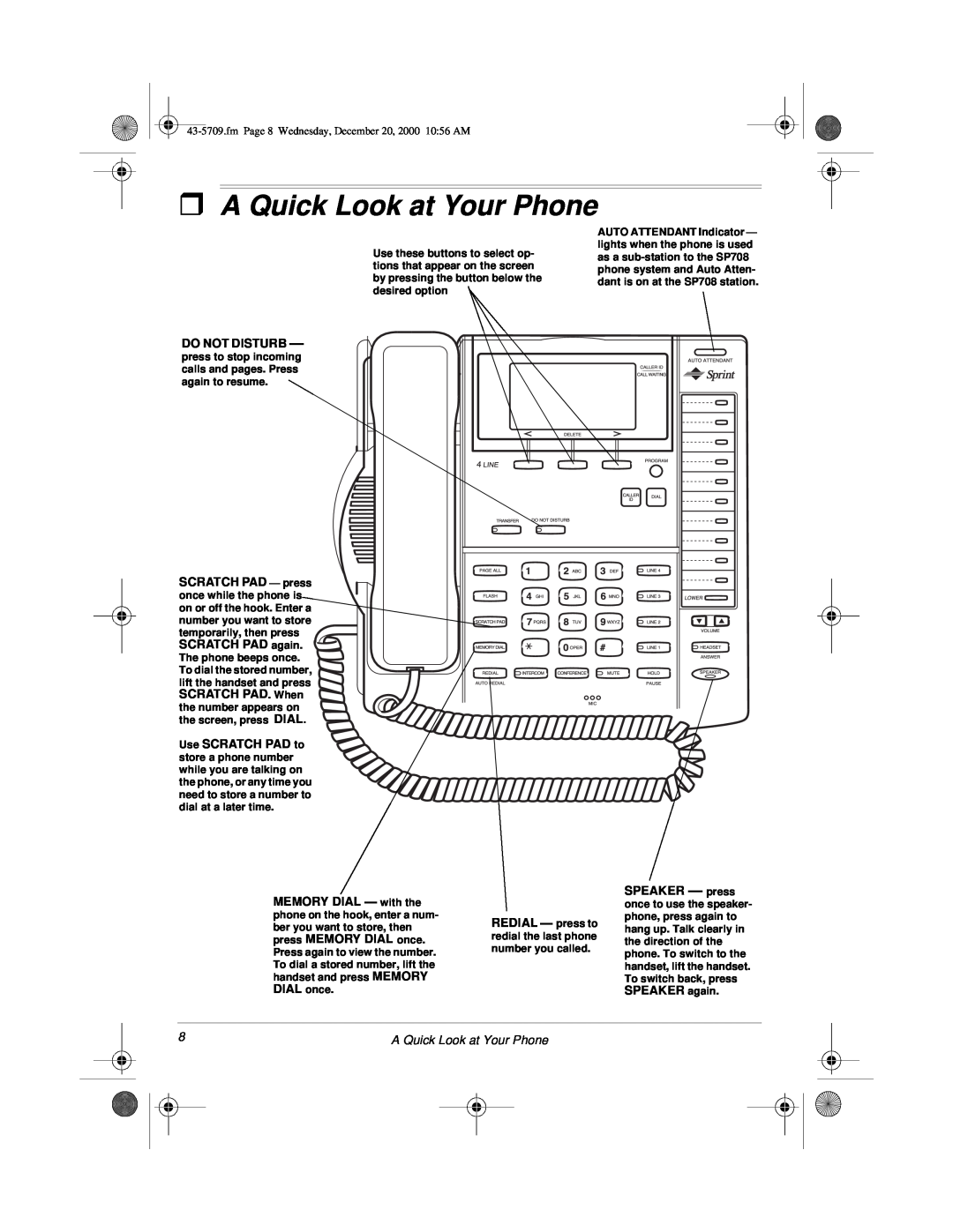 Radio Shack 4-Line Telephone System with Speakerphone and Caller ID owner manual ˆ A Quick Look at Your Phone 