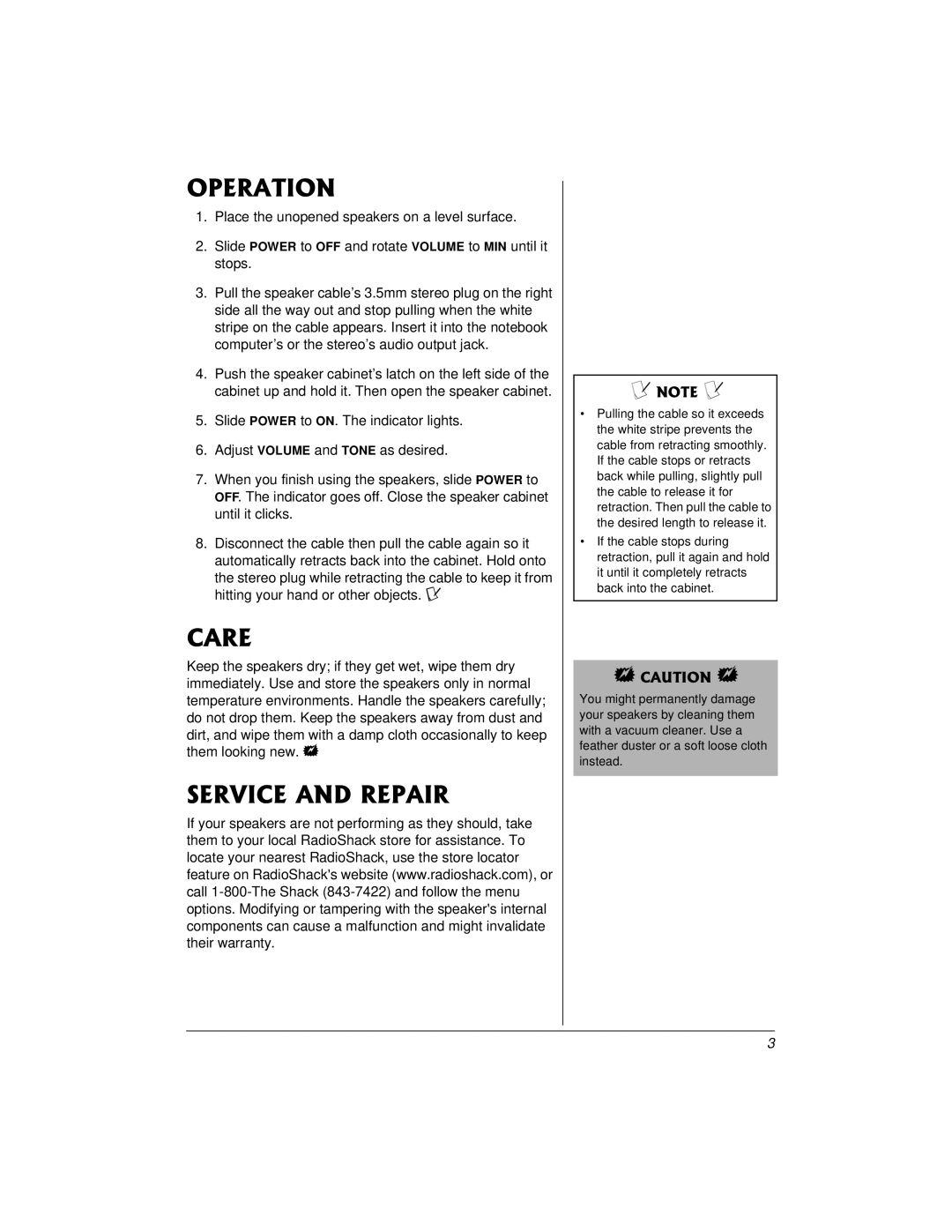 Radio Shack 40-1430 owner manual 