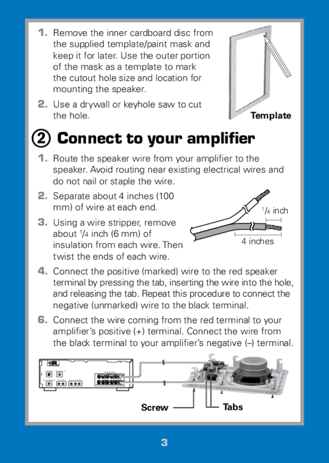 Radio Shack 40-290 manual Connect to your amplifier 