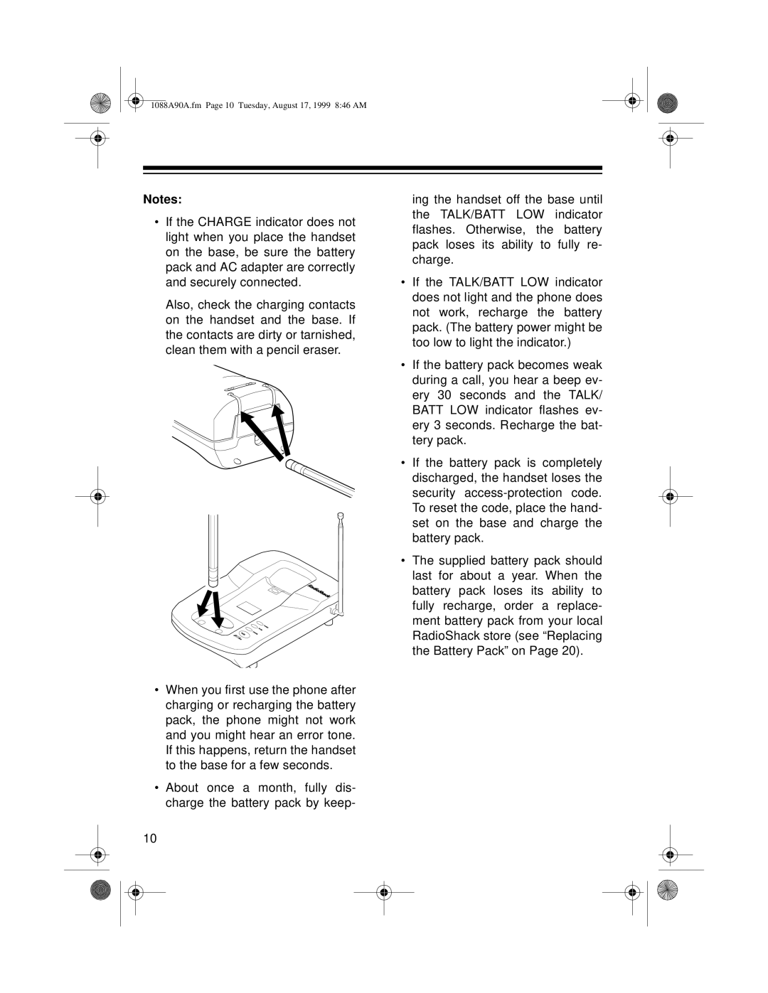 Radio Shack 43-1088A, 43-1090A owner manual 1088A90A.fm Page 10 Tuesday, August 17, 1999 846 AM 