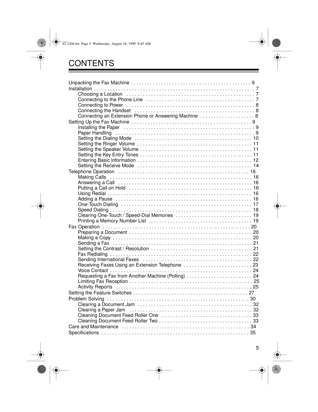 Radio Shack 43-1204 owner manual Contents 