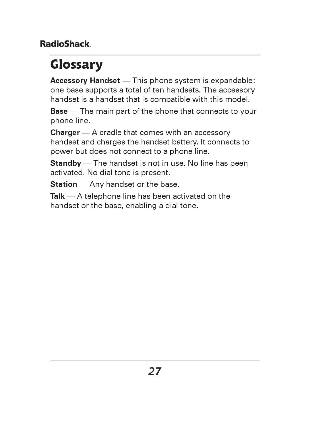 Radio Shack 43-144, 43-141 manual Glossary 