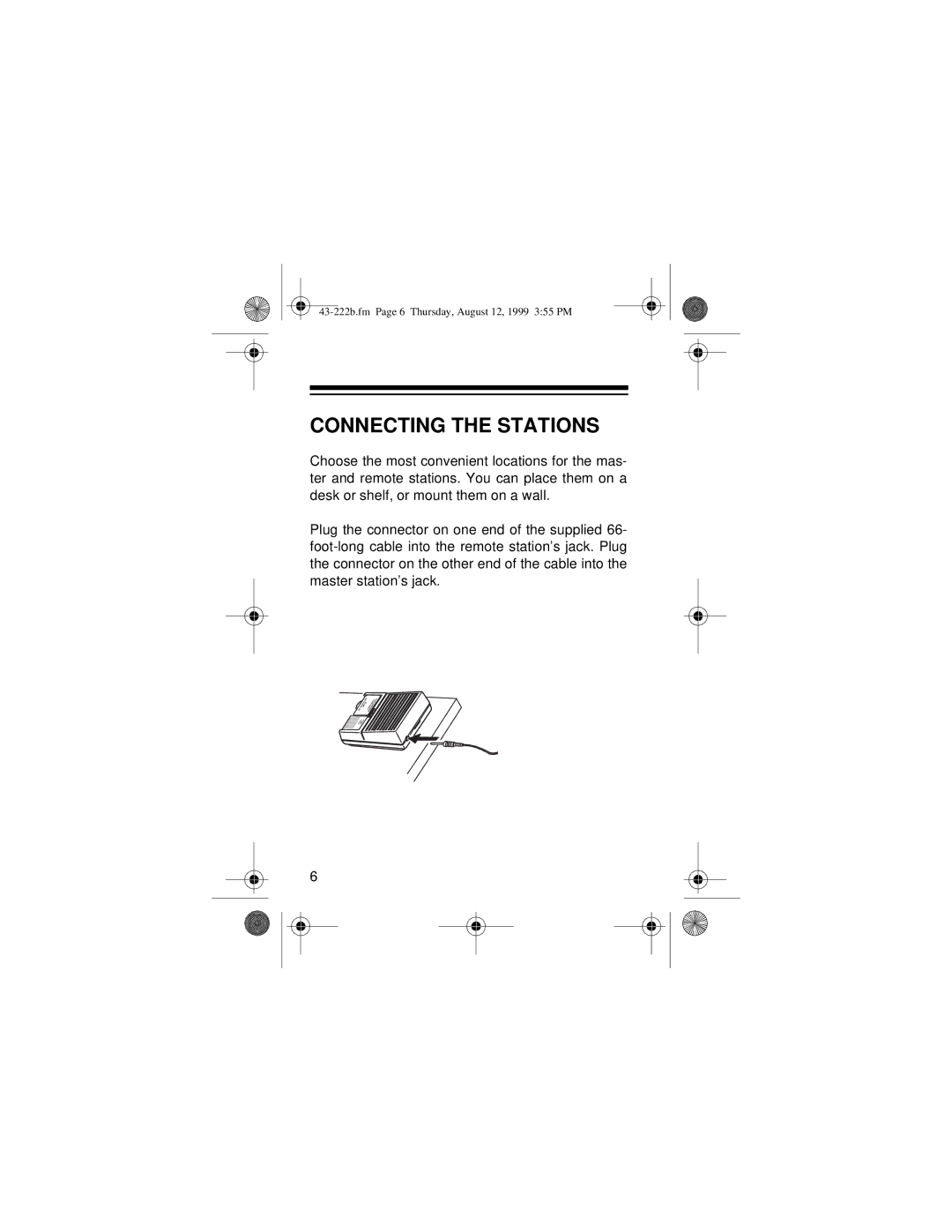 Radio Shack 43-222B owner manual Connecting the Stations 