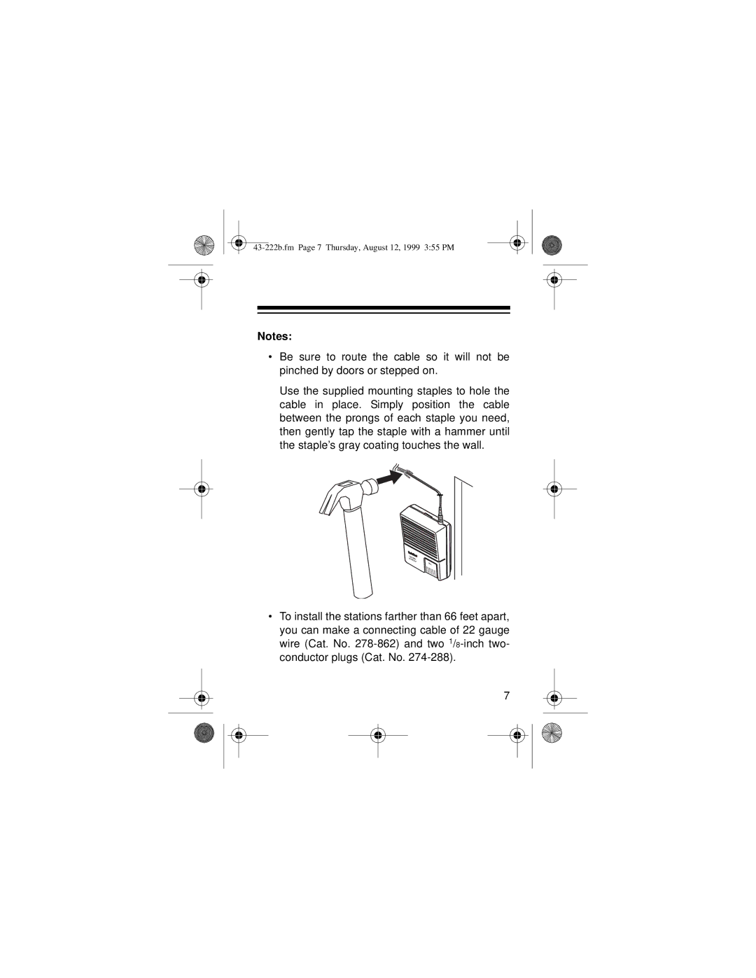 Radio Shack 43-222B owner manual 43-222b.fm Page 7 Thursday, August 12, 1999 355 PM 