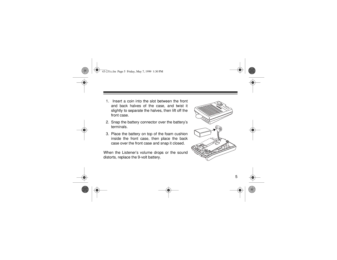 Radio Shack 43-231C owner manual 43-231c.fm Page 5 Friday, May 7, 1999 130 PM 