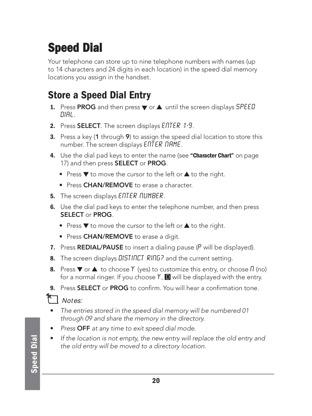 Radio Shack 43-324 manual Store a Speed Dial Entry 