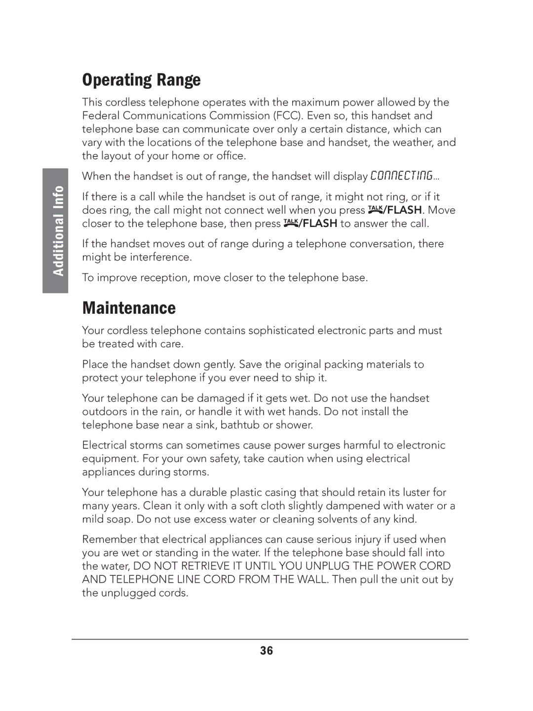 Radio Shack 43-324 manual Operating Range, Maintenance 