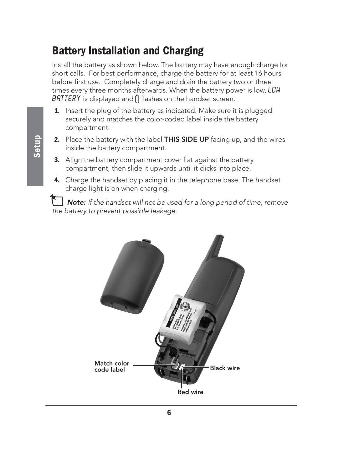 Radio Shack 43-324 manual Battery Installation and Charging 