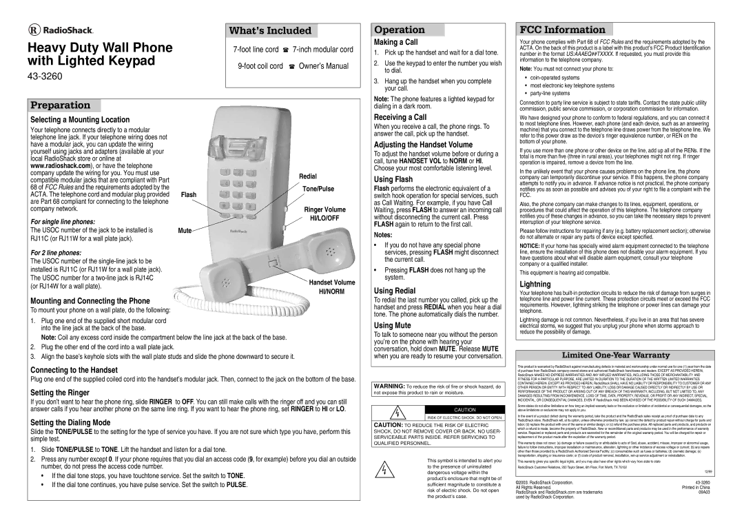 Radio Shack 43-3260 owner manual 3UHSDUDWLRQ KDW·V,QFOXGHG, 2SHUDWLRQ, Qirupdwlrq 