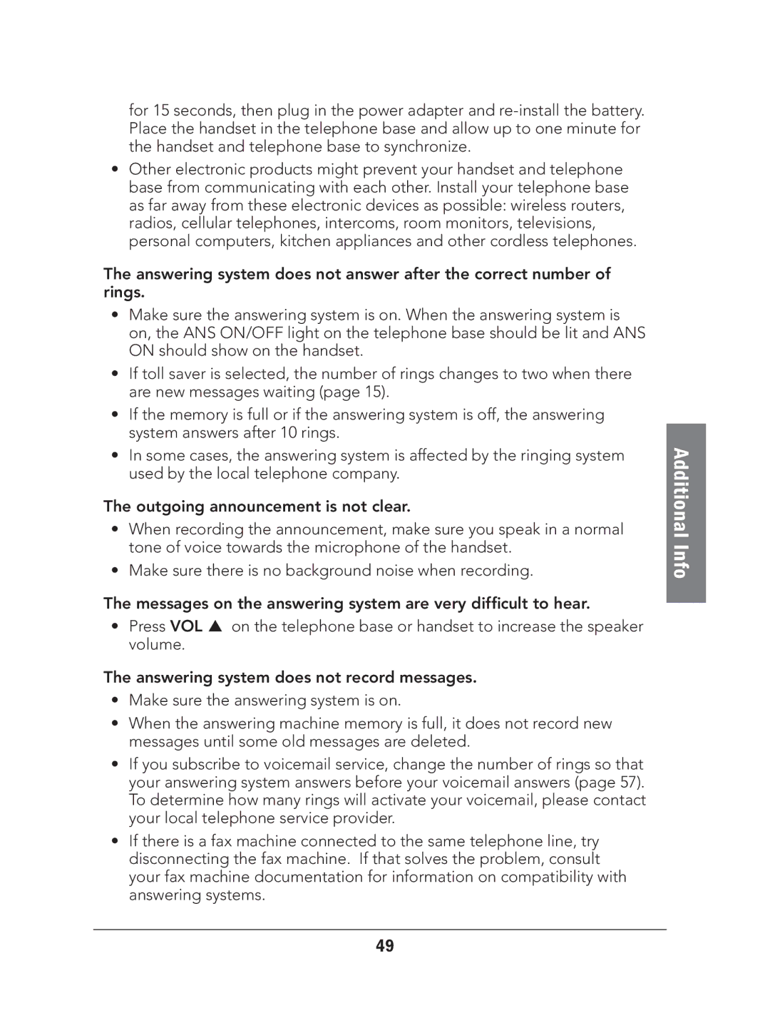 Radio Shack 43-327 manual Additional Info 