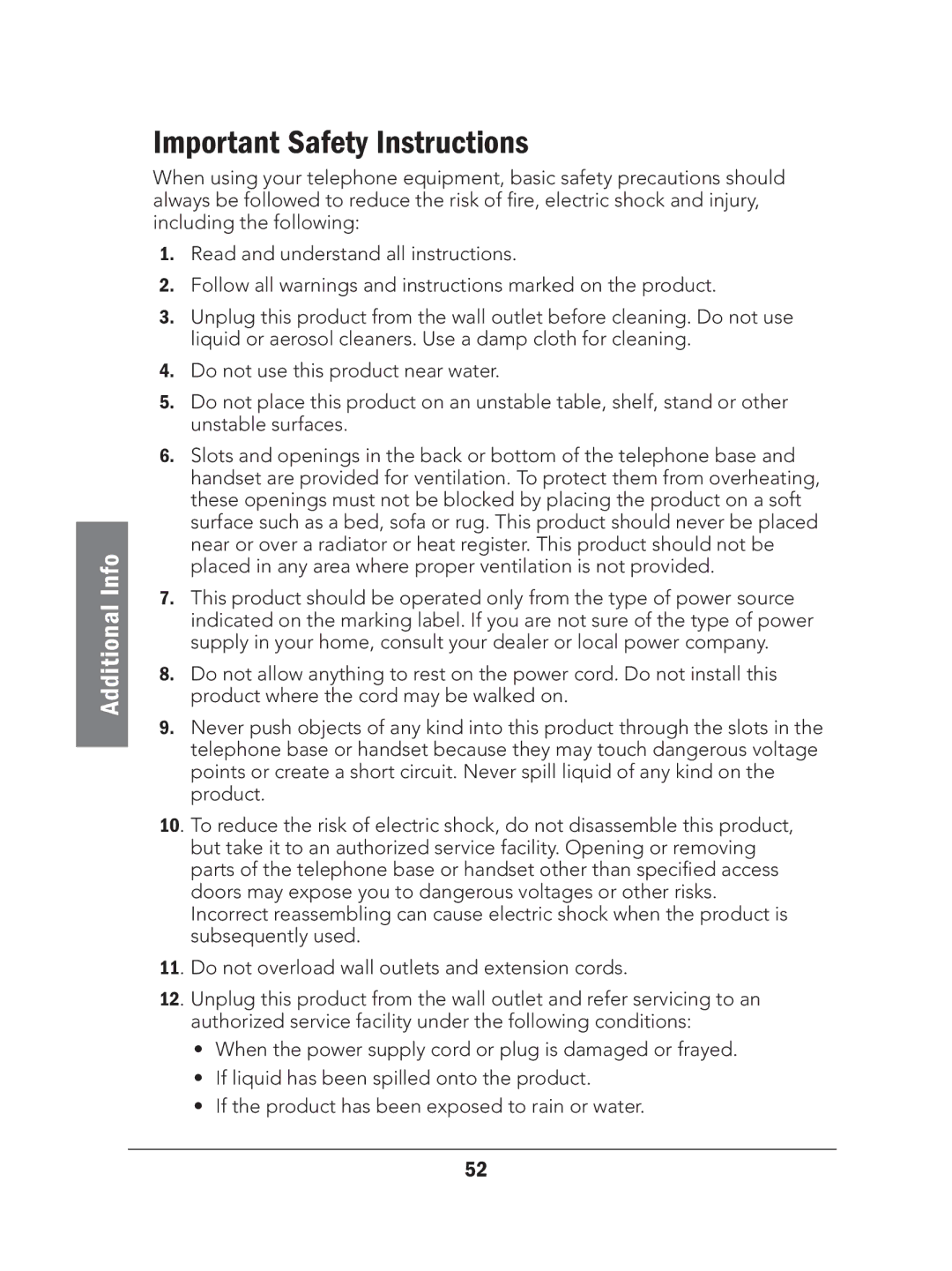 Radio Shack 43-327 manual Important Safety Instructions 