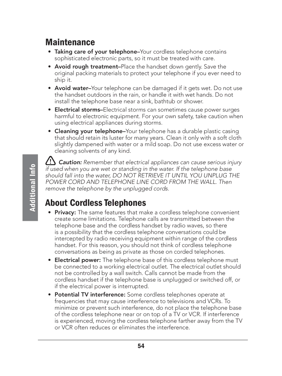 Radio Shack 43-327 manual Maintenance, About Cordless Telephones 