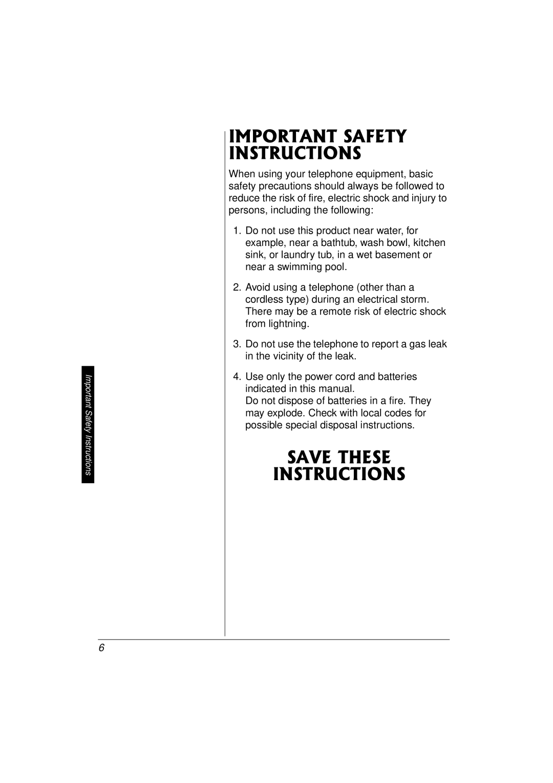 Radio Shack 43-3577 owner manual Important Safety Instructions, Save These Instructions 