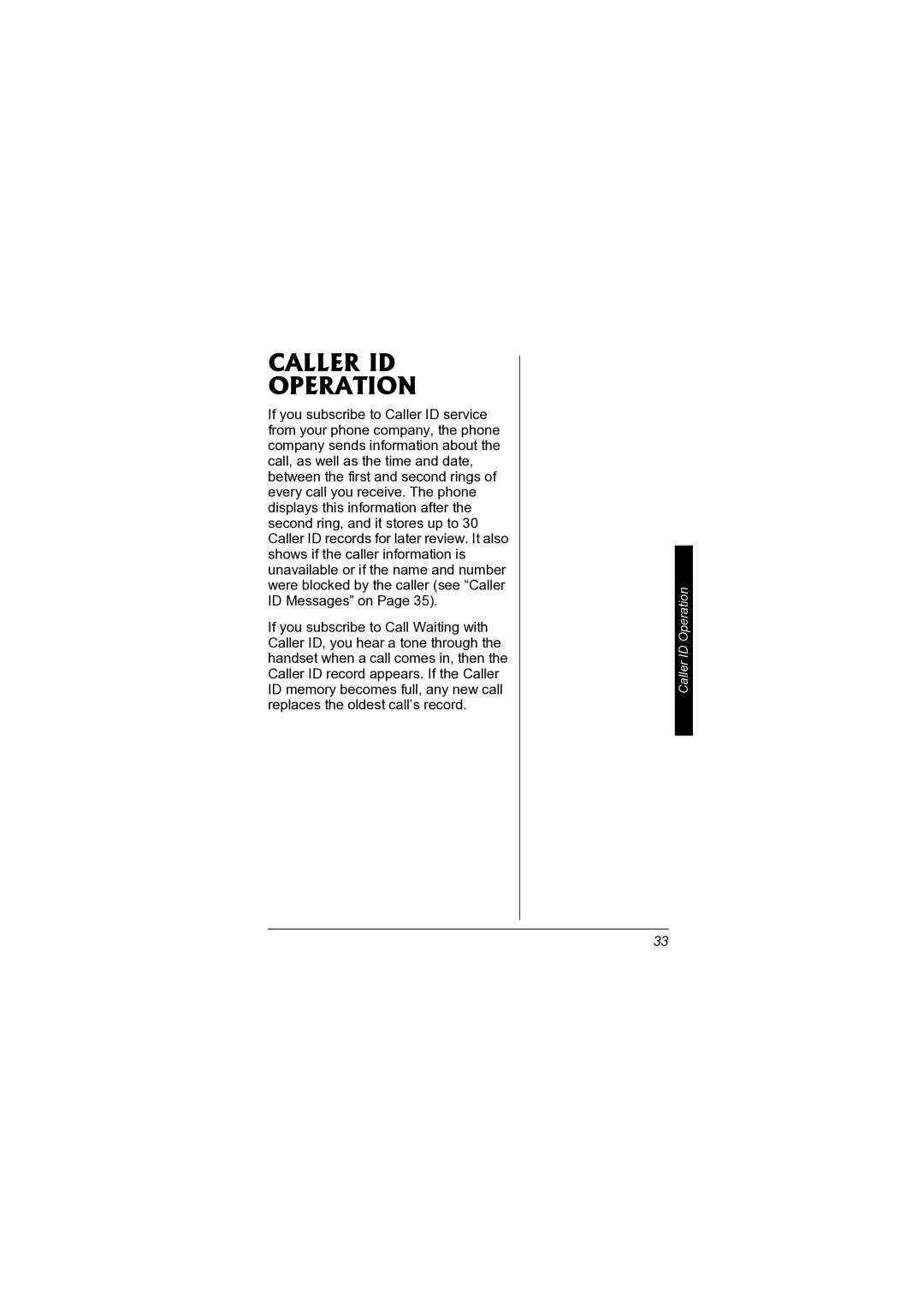 Radio Shack 43-3578 owner manual Caller ID Operation 