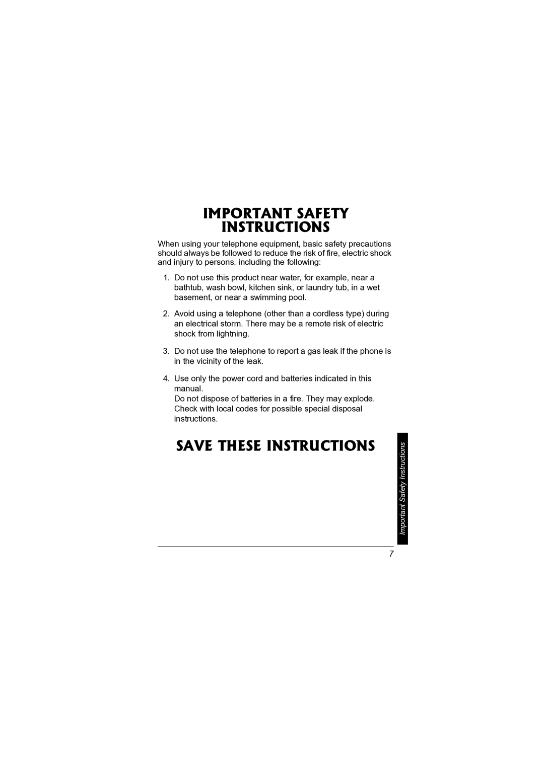 Radio Shack 43-3578 owner manual Important Safety Instructions 