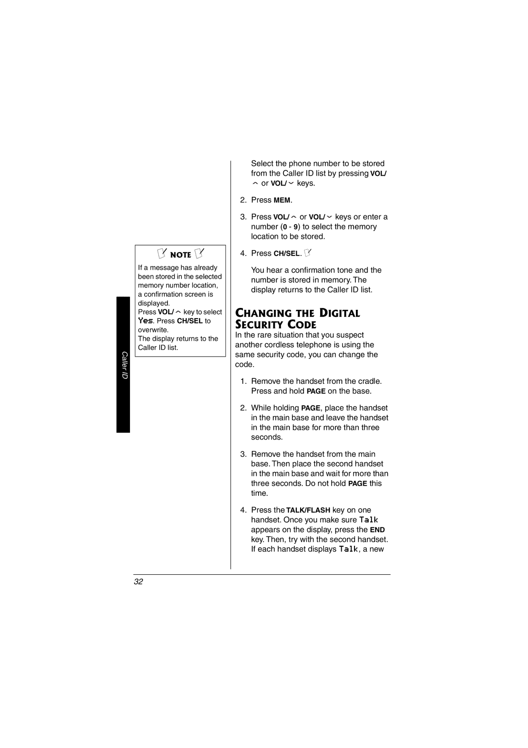 Radio Shack 43-3595 important safety instructions Changing the Digital Security Code 