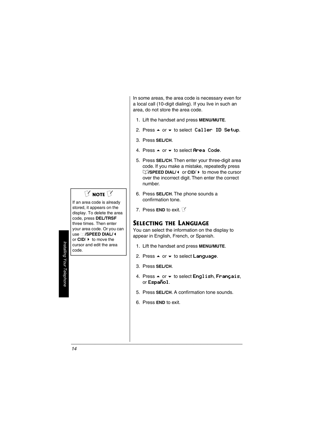 Radio Shack 43-3598, 43-3529 owner manual Selecting the Language 