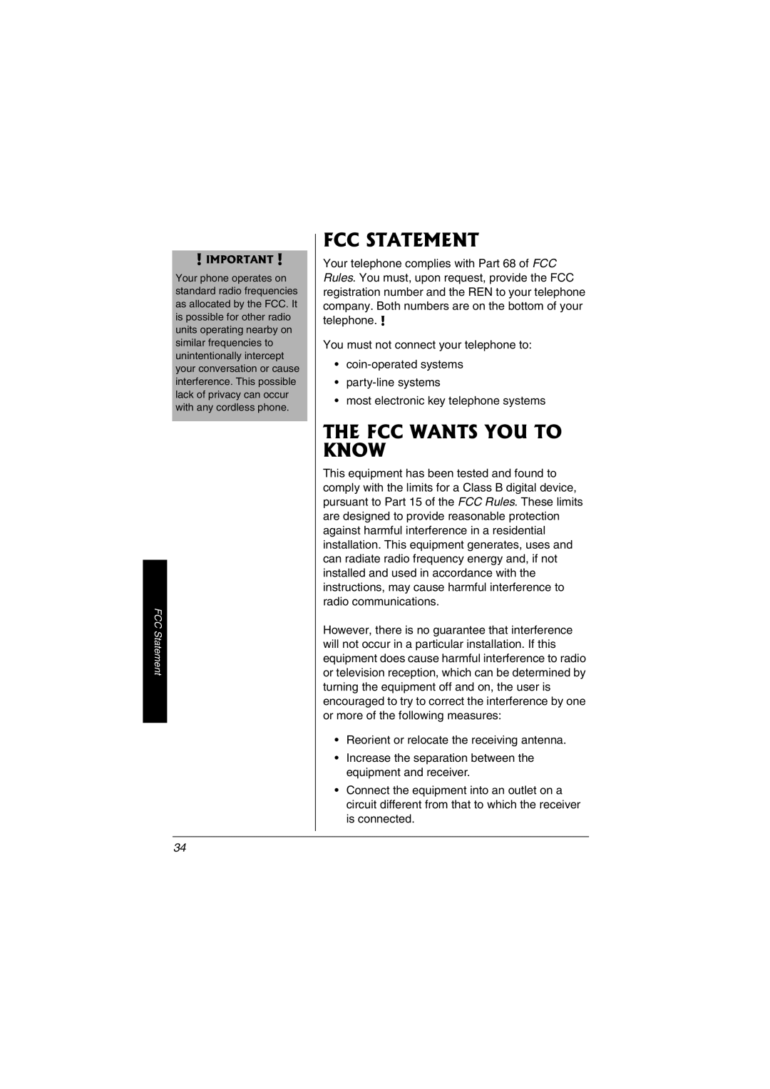 Radio Shack 43-3598, 43-3529 owner manual FCC Statement, FCC Wants YOU to Know 