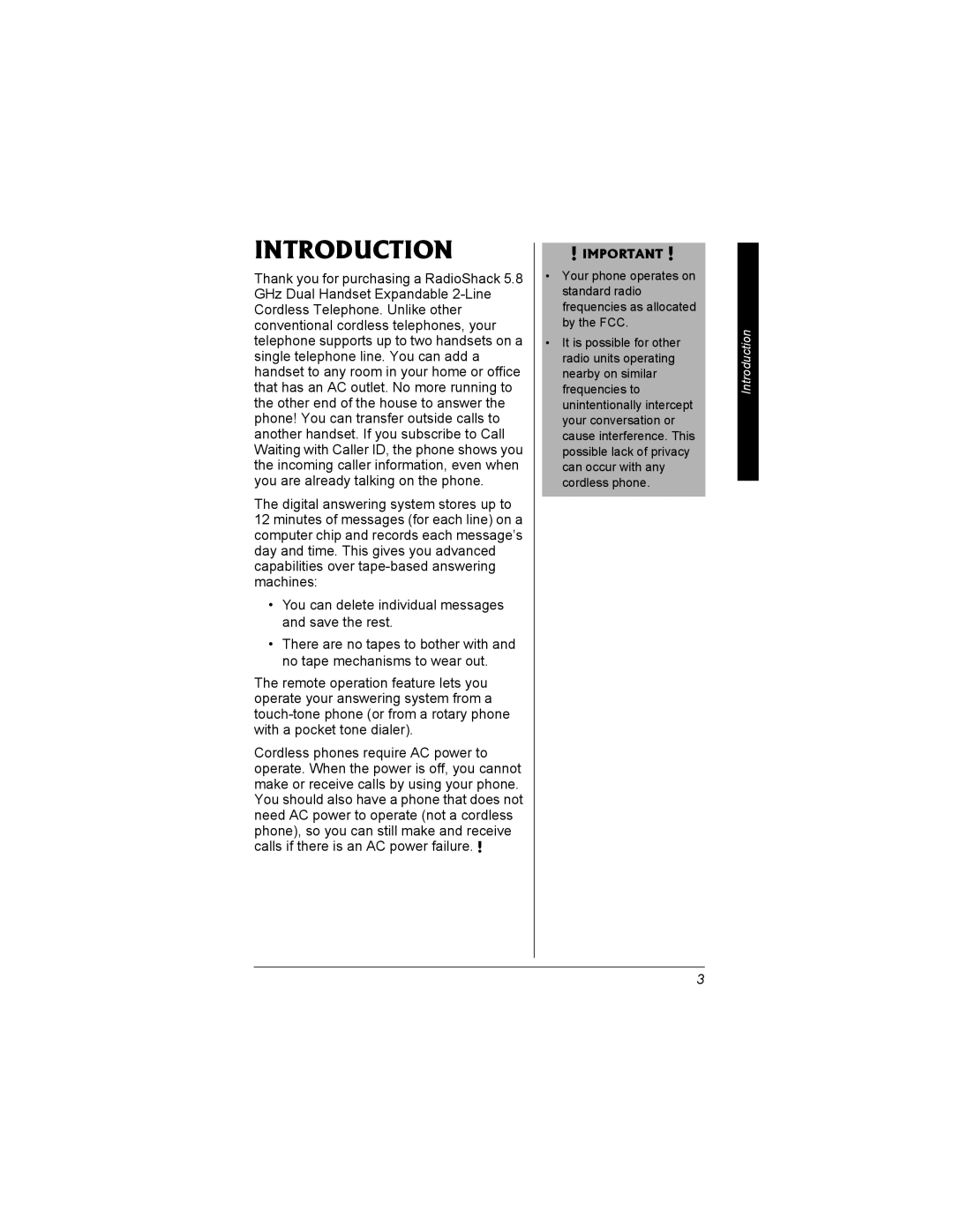 Radio Shack 43-3704 owner manual Introduction 