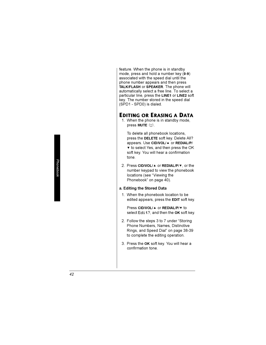 Radio Shack 43-3704 owner manual Editing or Erasing a Data, Editing the Stored Data 