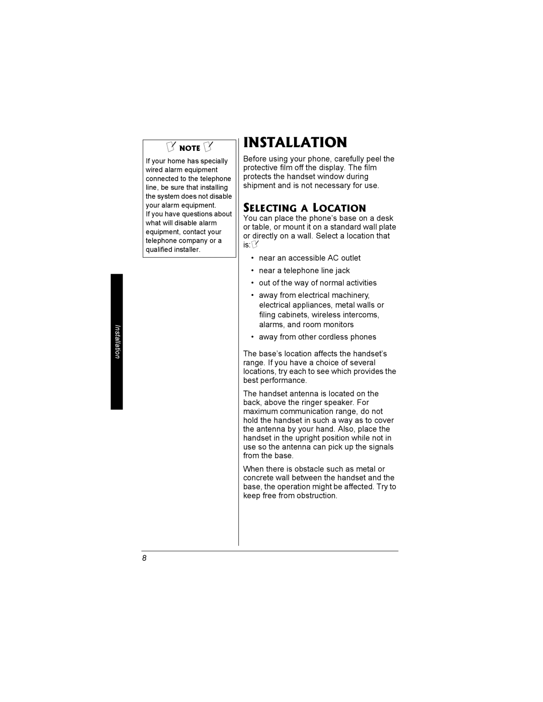 Radio Shack 43-3704 owner manual Installation, Selecting a Location 