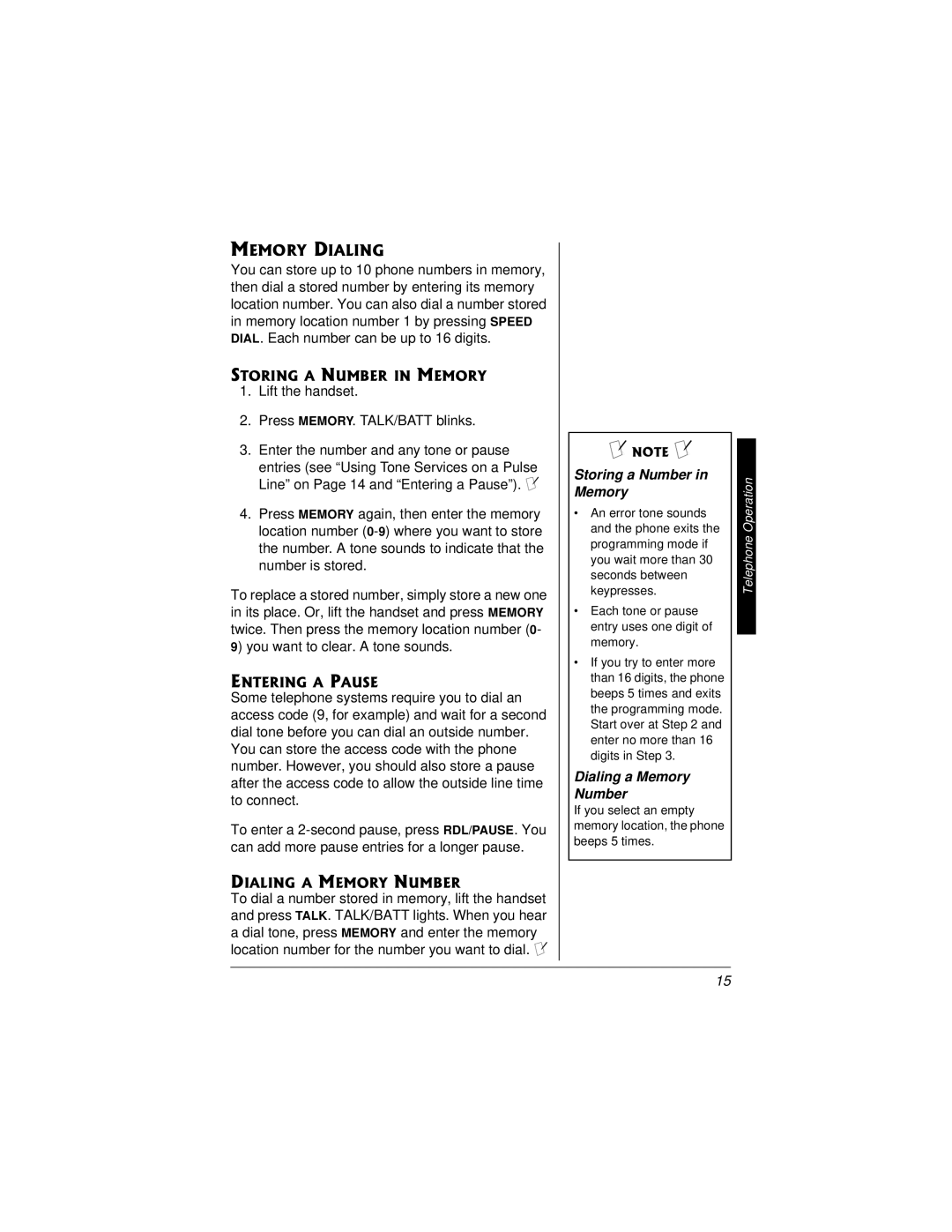 Radio Shack 43-3821 owner manual 14&+#.+0, Storing a Number in Memory, Dialing a Memory Number 