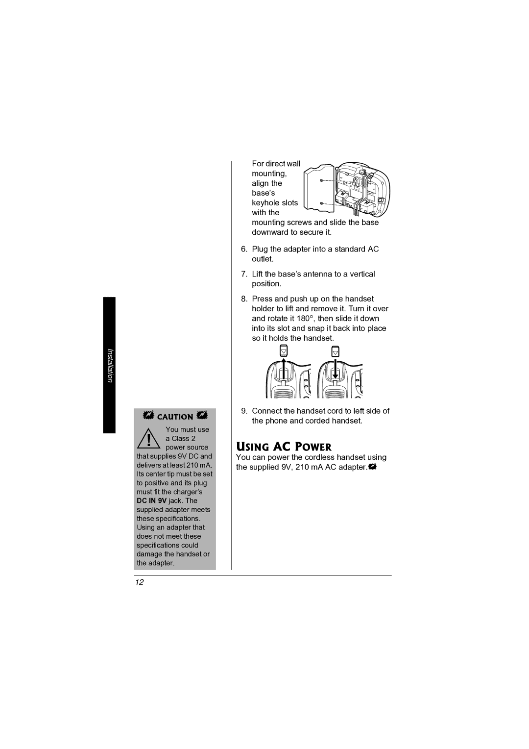 Radio Shack 43-3872 manual Using AC Power 