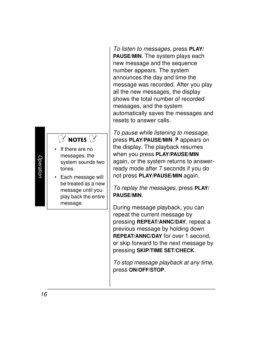 Radio Shack 43-3888 owner manual Operation 