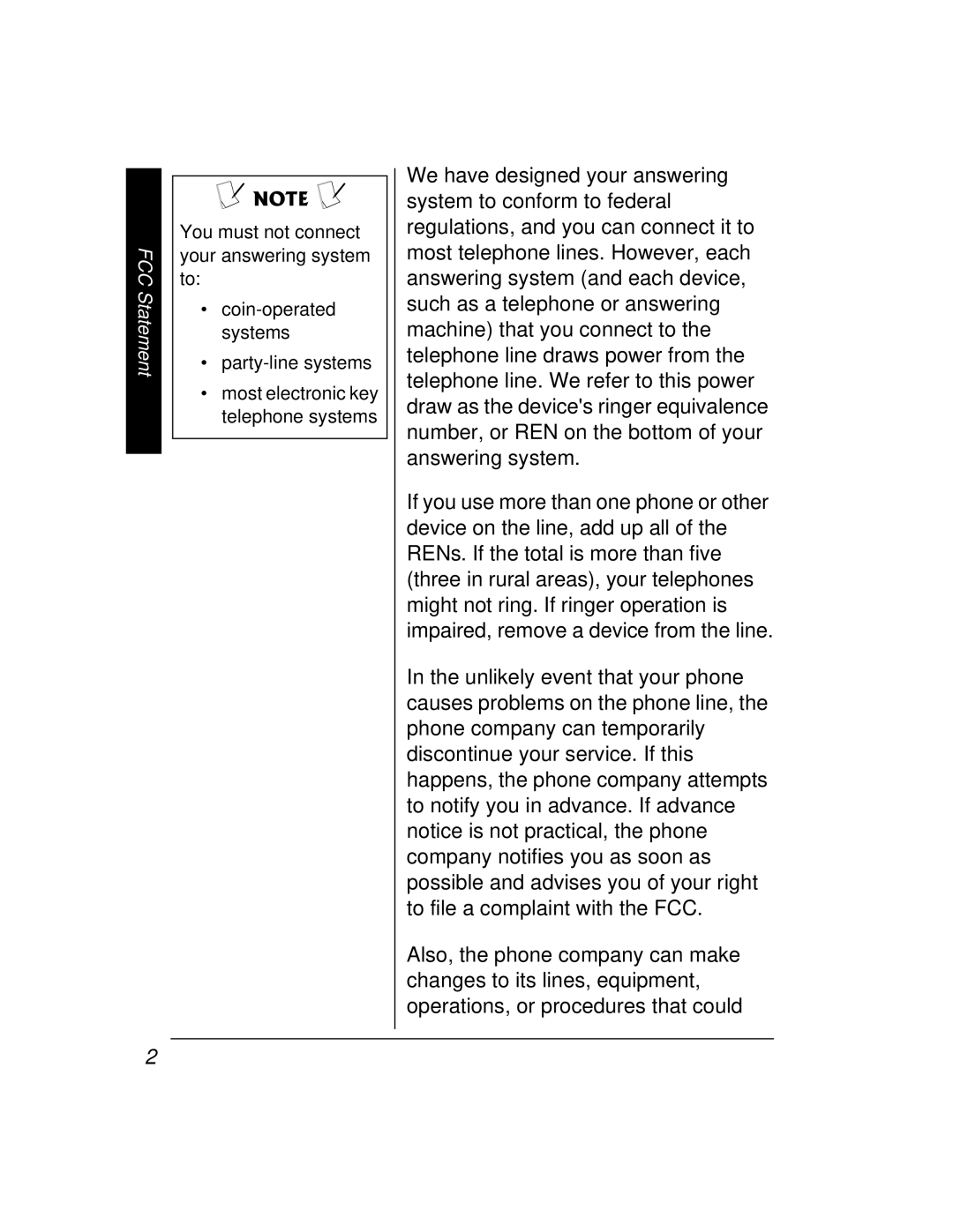 Radio Shack 43-3888 owner manual FCC Statement 