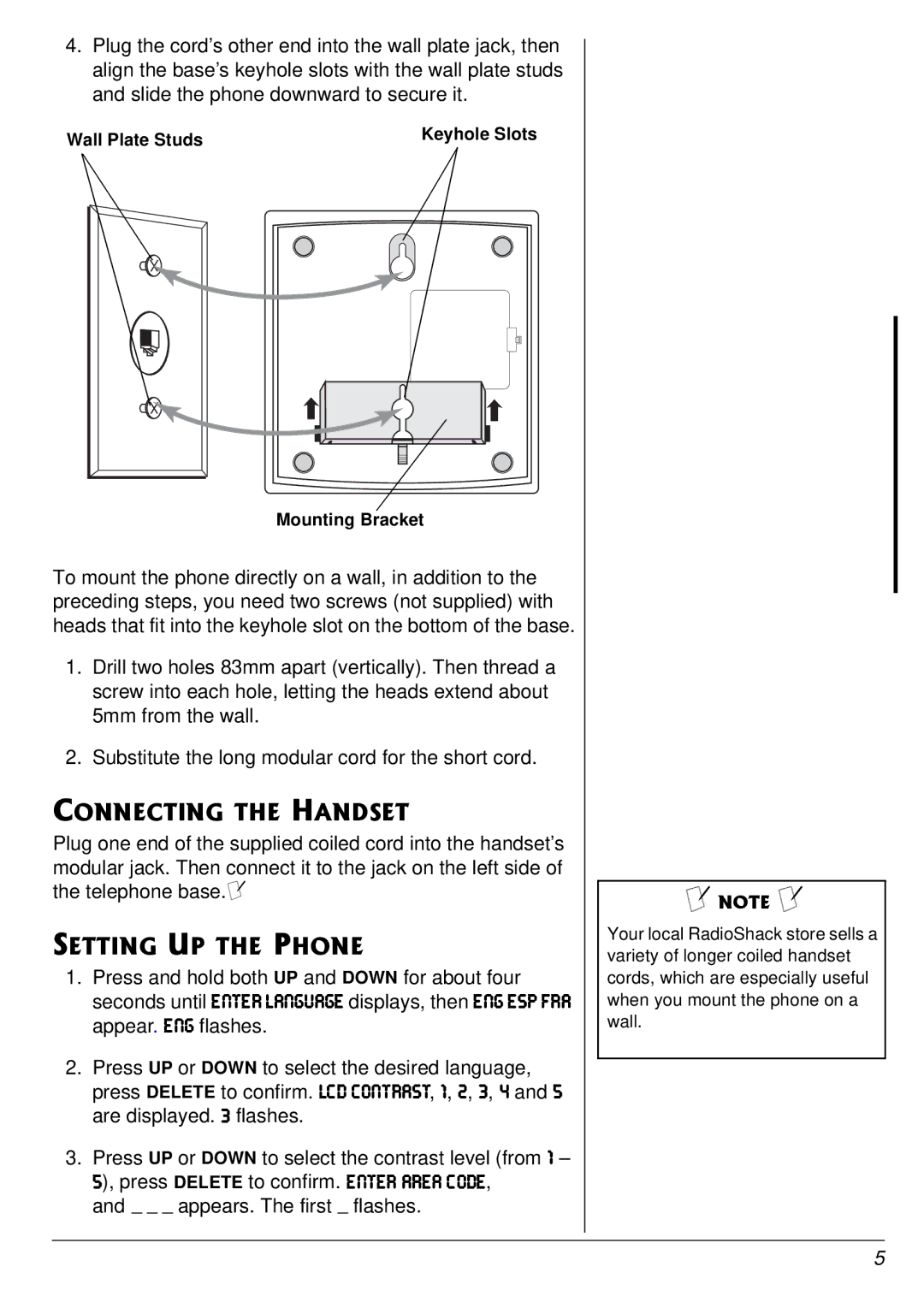 Radio Shack 43-3901 owner manual 100%6+06**#0&56, 566+0726*2*10, Wall Plate Studs, Mounting Bracket 