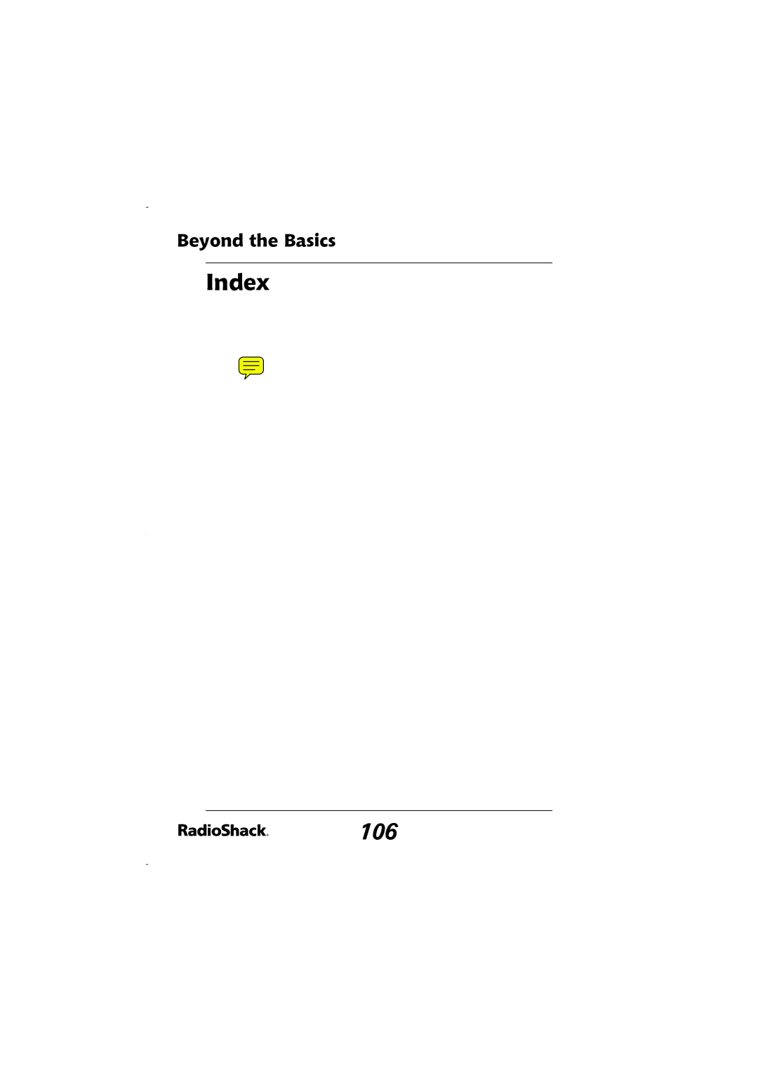 Radio Shack 43-5829 manual Index 