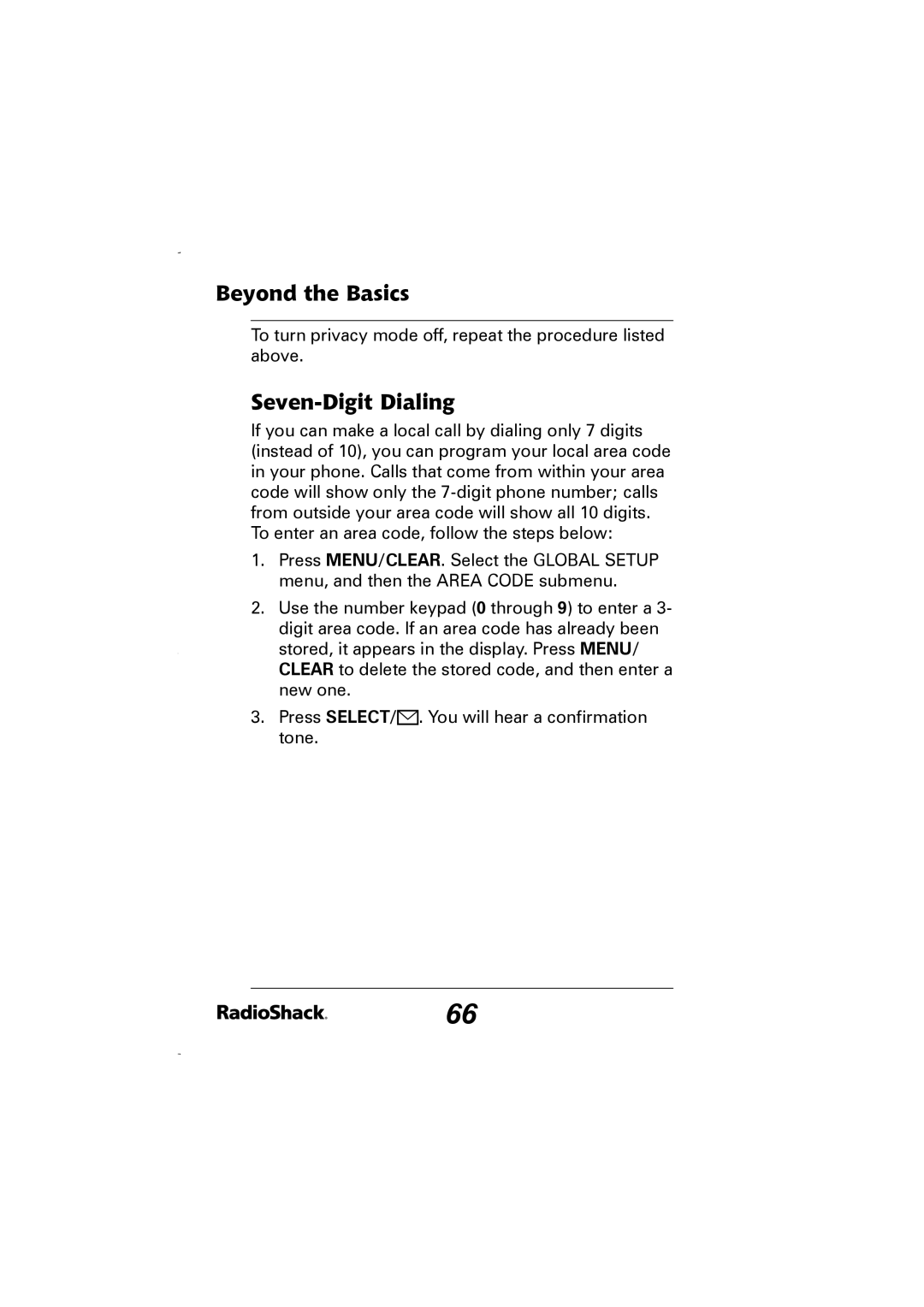 Radio Shack 43-5829 manual Seven-Digit Dialing 