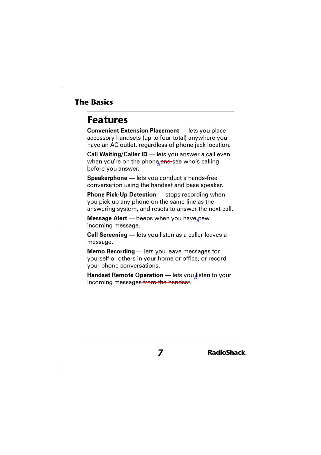 Radio Shack 43-5829 manual Features, Basics 