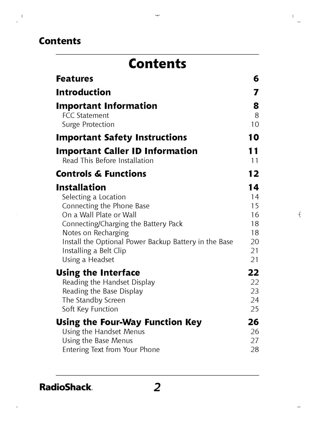 Radio Shack 43-5862 owner manual Contents 