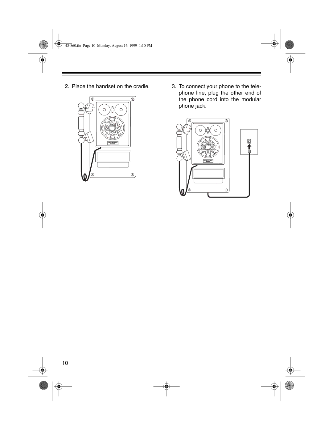 Radio Shack 43-860 owner manual Place the handset on the cradle 