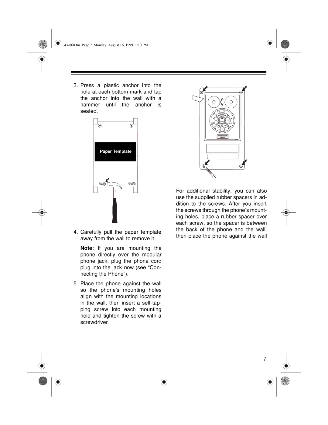 Radio Shack 43-860 owner manual Fm Page 7 Monday, August 16, 1999 110 PM 