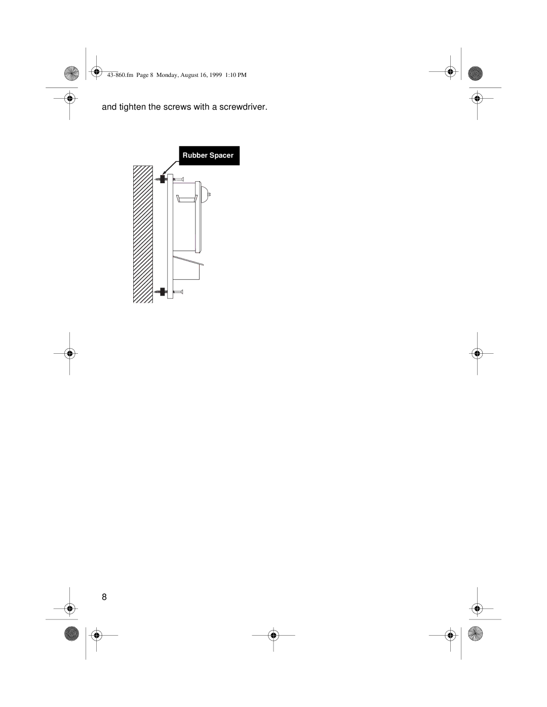 Radio Shack 43-860 owner manual Tighten the screws with a screwdriver 