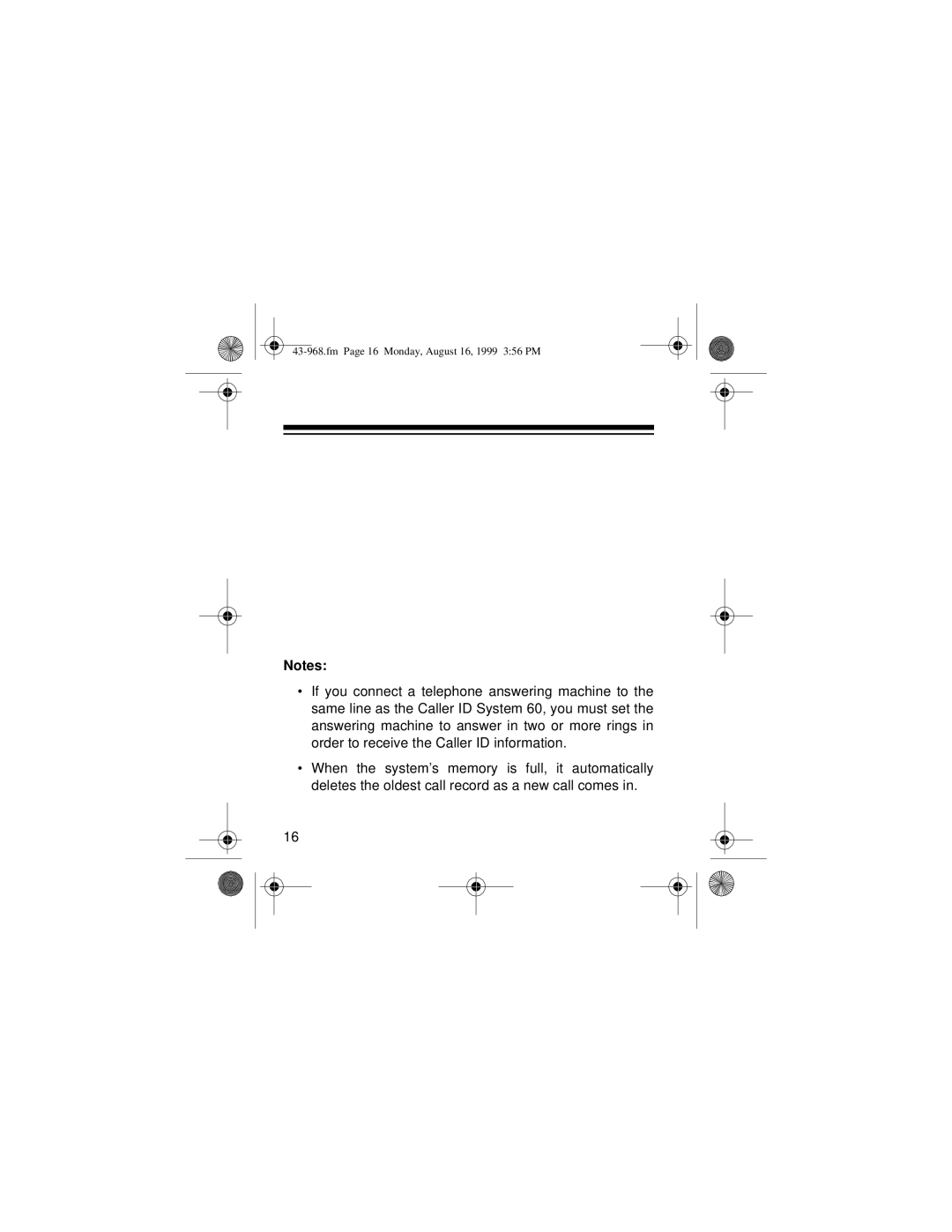 Radio Shack 43-968 owner manual Fm Page 16 Monday, August 16, 1999 356 PM 