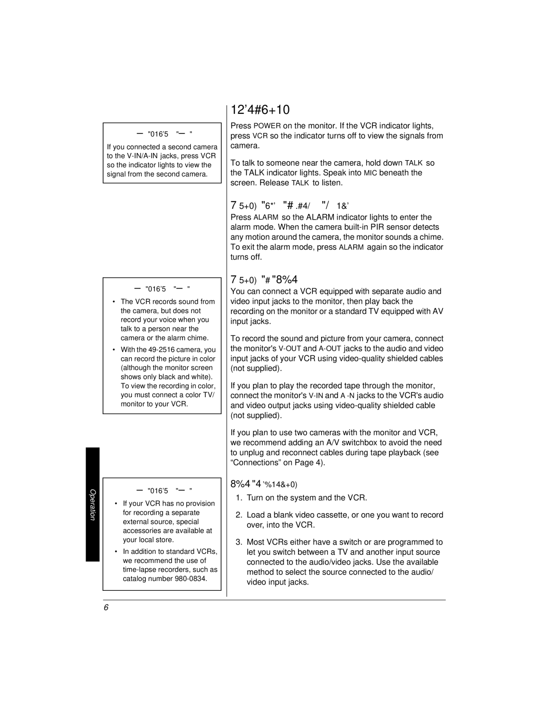 Radio Shack 49-2514 owner manual 124#6+10, 75+0#8%4, 75+06*#.#4//1, Operation 