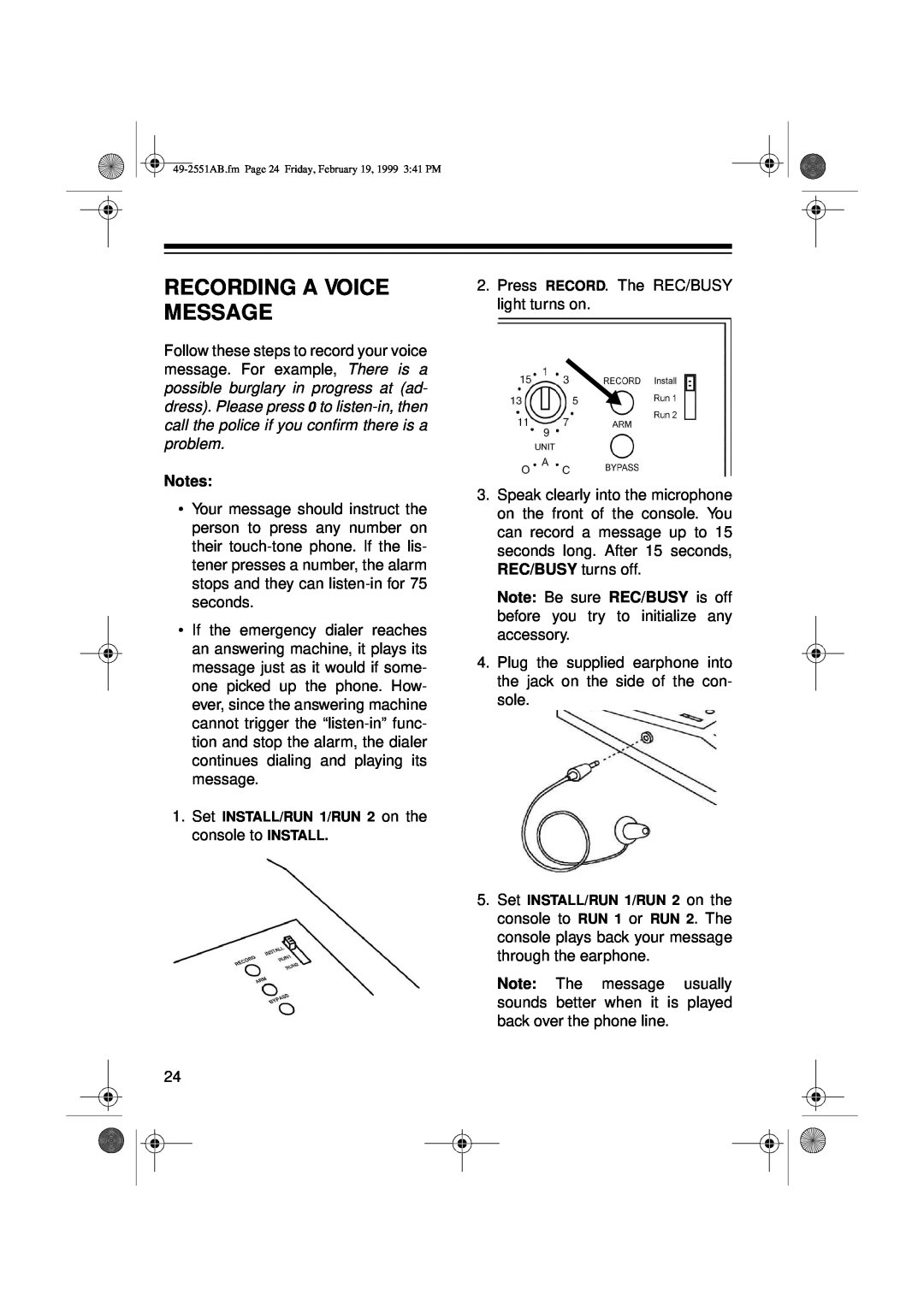 Radio Shack 49-2551A owner manual Recording A Voice Message 