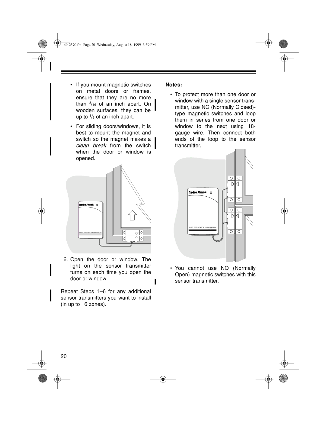 Radio Shack 49-2570, 5000 owner manual Fm Page 20 Wednesday, August 18, 1999 359 PM 