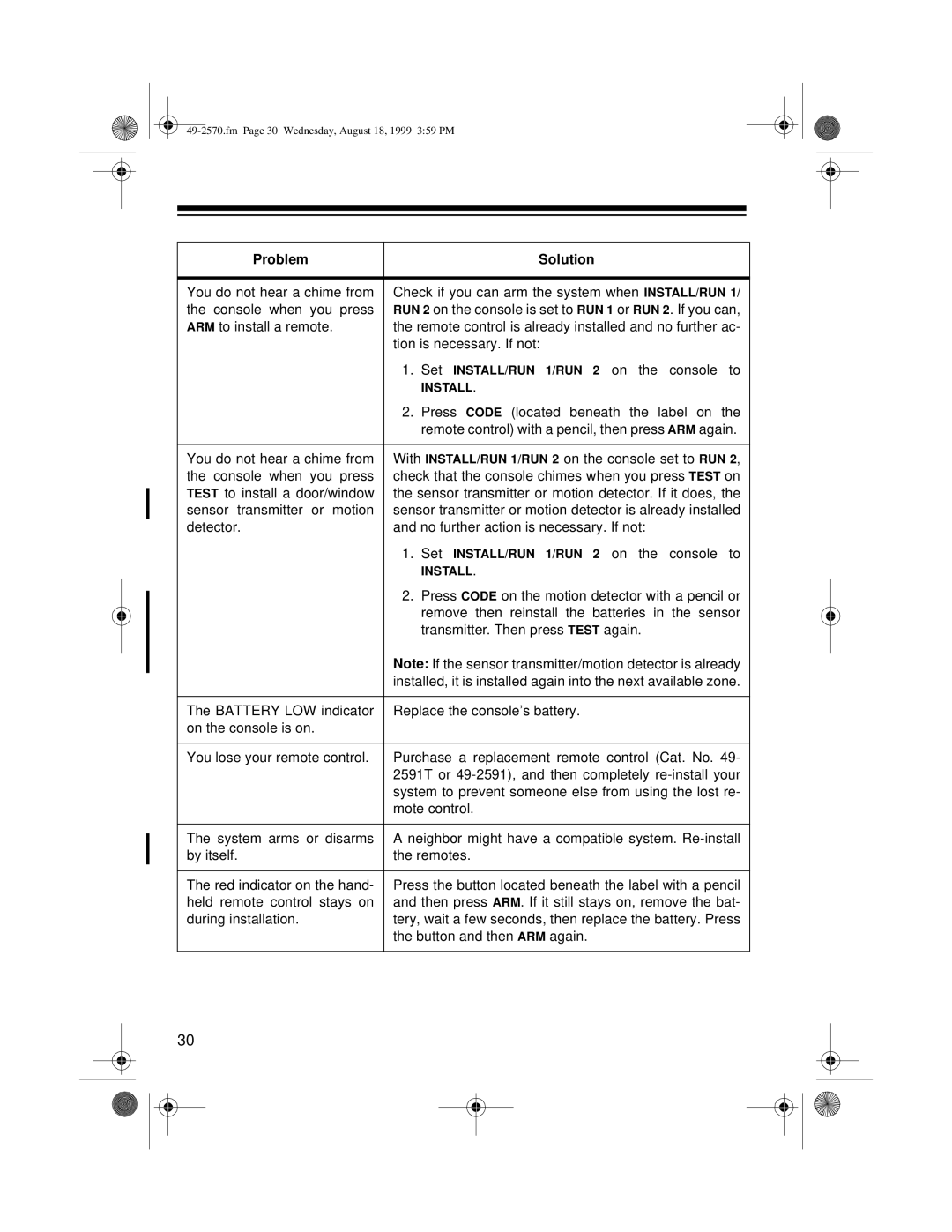 Radio Shack 49-2570 owner manual Press Code located beneath the label on 