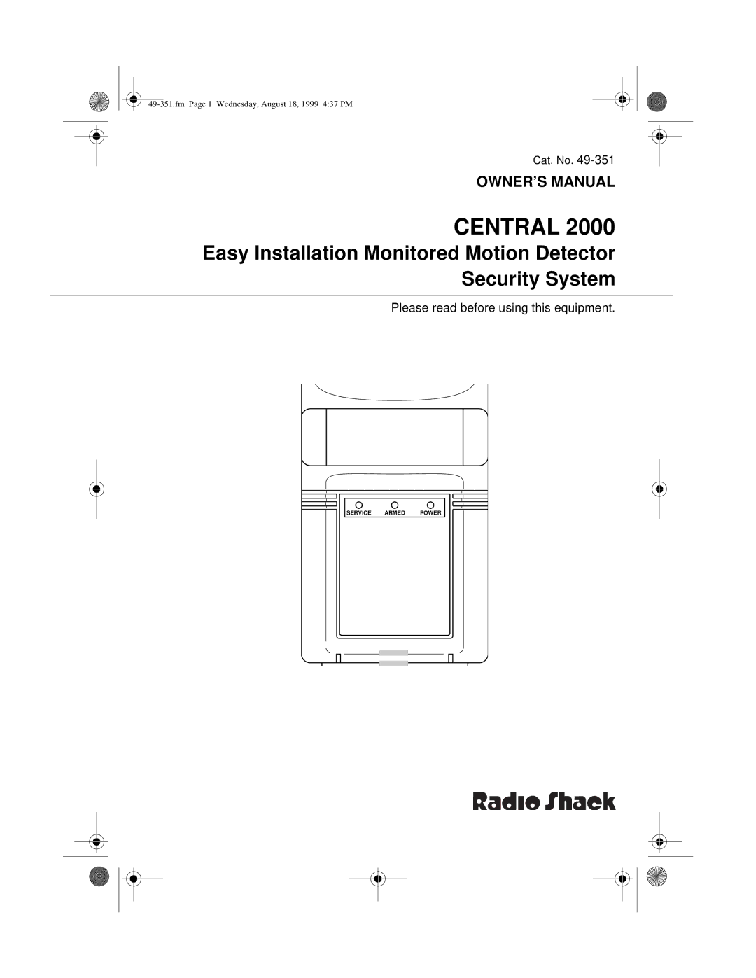 Radio Shack 49-351 owner manual Central 