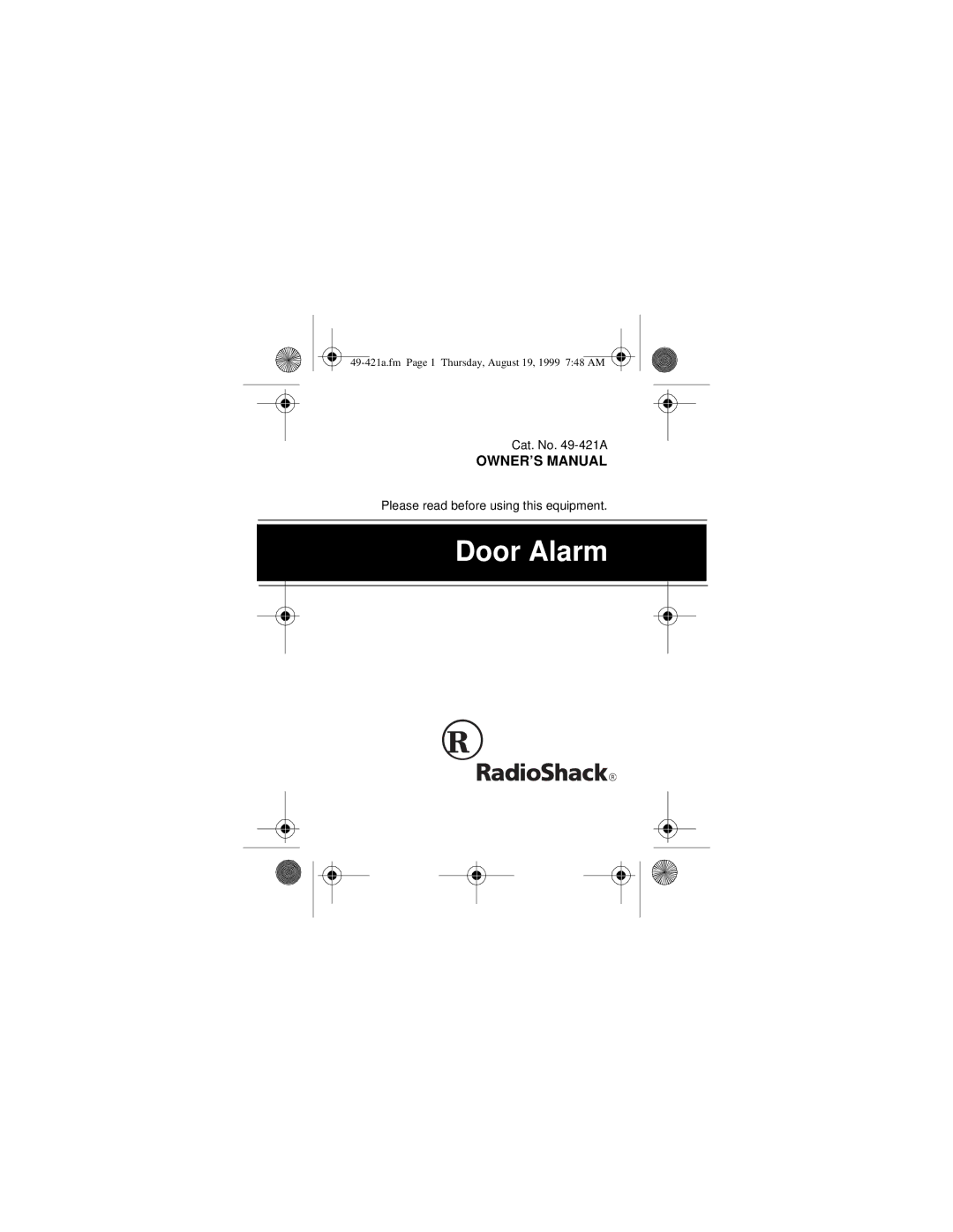 Radio Shack 49-421A owner manual Door Alarm 