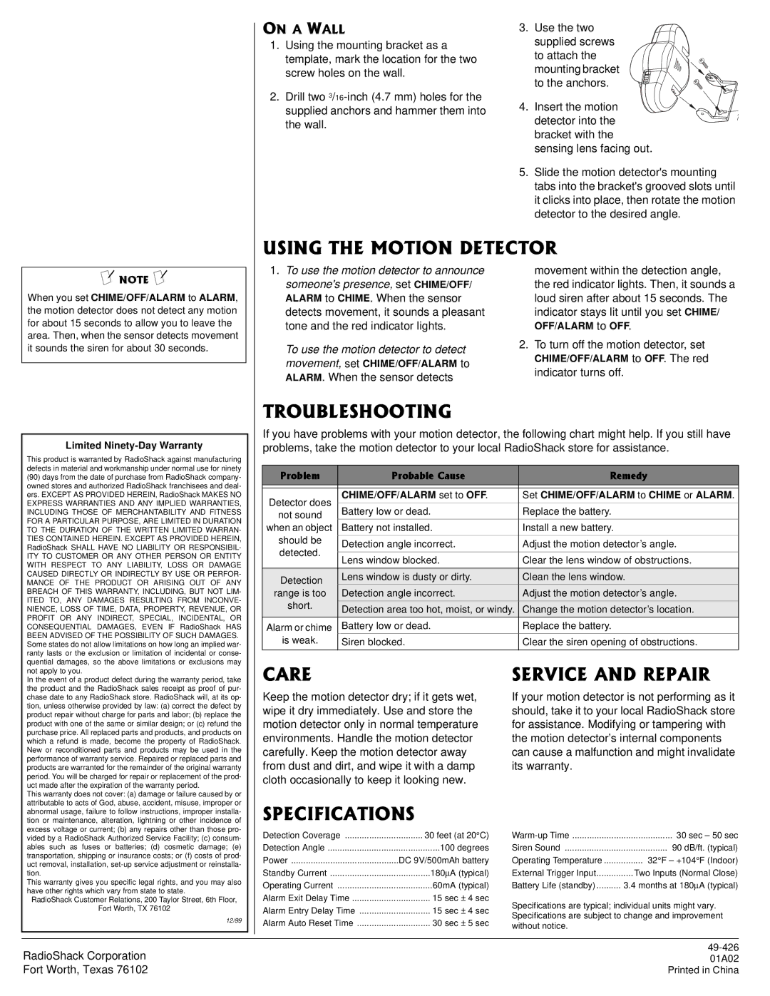 Radio Shack 49-426 owner manual 75+06*/16+10&6%614, 6417$.5*116+0, 548+%#0&42#+4, 52%++%#6+105, 10#9# 