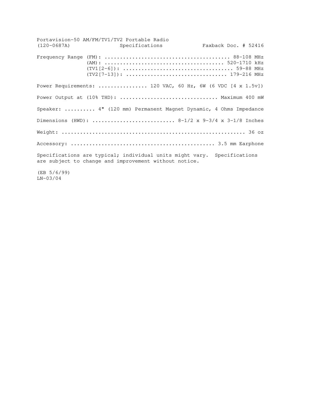 Radio Shack 50 user service MHz 520-1710 KHz 