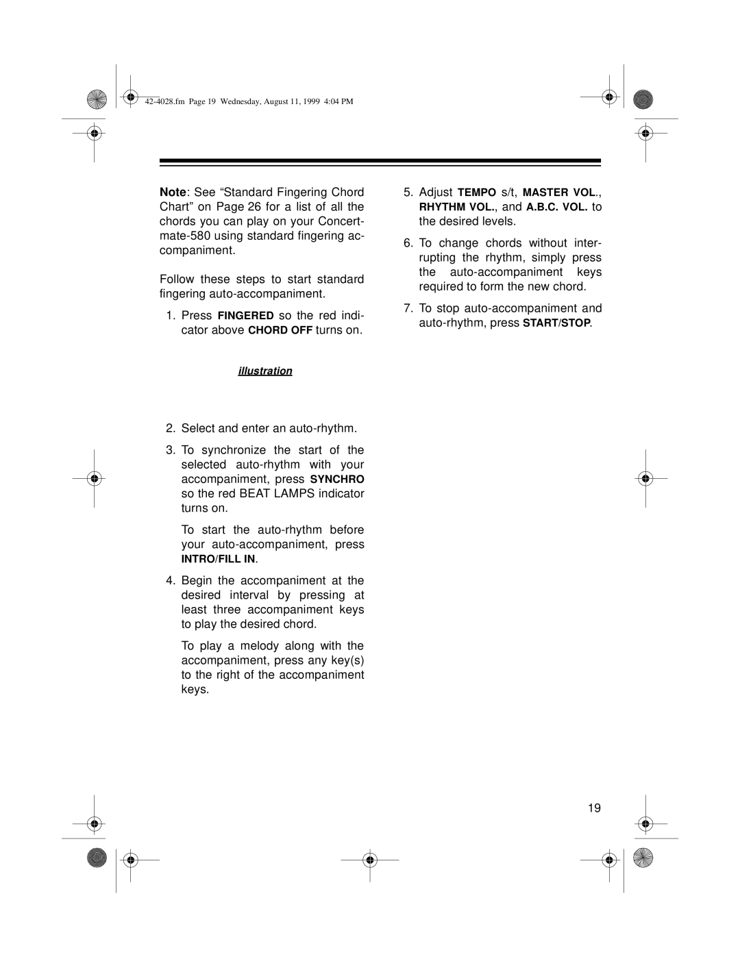 Radio Shack 580 owner manual Fm Page 19 Wednesday, August 11, 1999 404 PM 