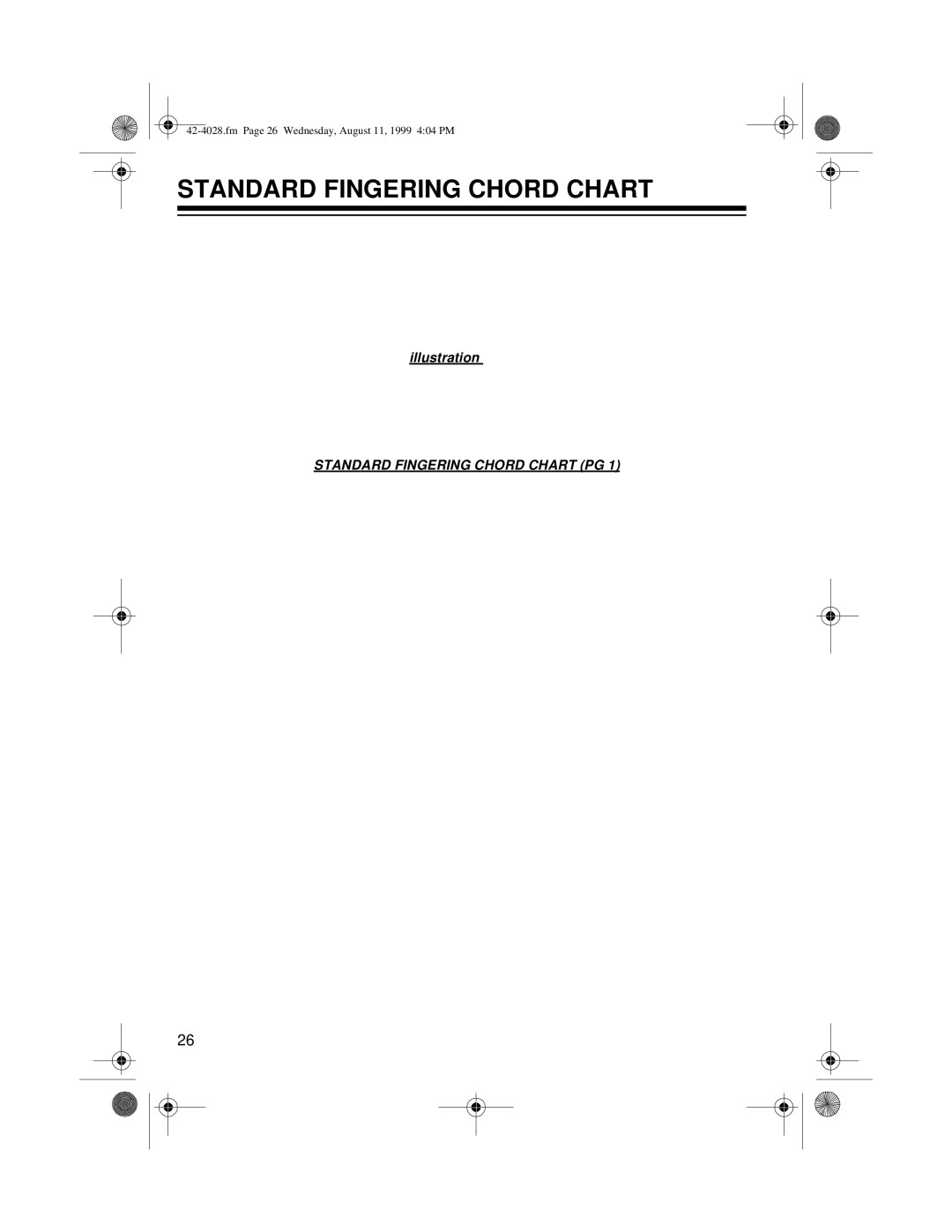 Radio Shack 580 owner manual Standard Fingering Chord Chart 