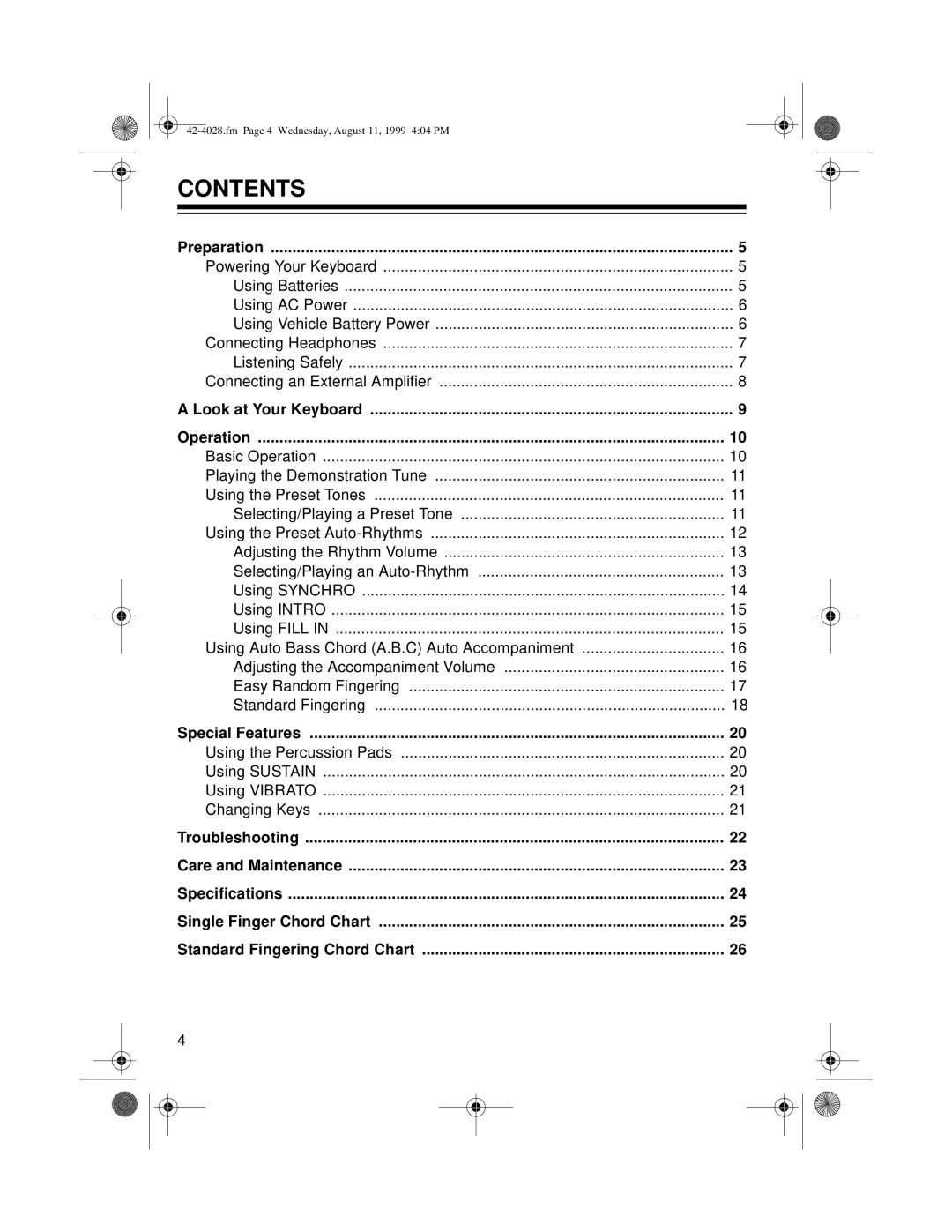 Radio Shack 580 owner manual Contents 