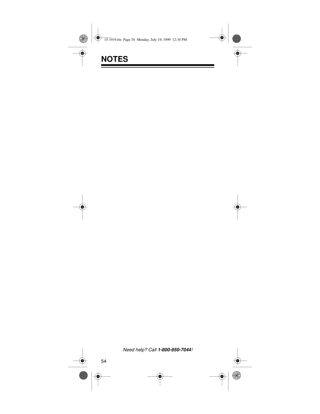 Radio Shack 6 IN 1 RF REMOTE CONTROL SYSTEM owner manual Fm Page 54 Monday, July 19, 1999 1234 PM 